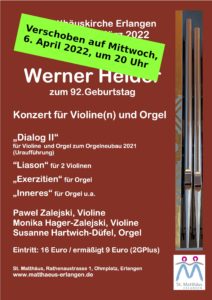 Konzert verschoben