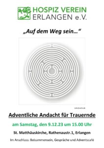 Plakat Trauerandacht 2023