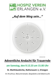 Plakat Trauerandacht 2023