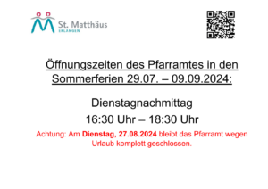 Aushang Sommerferien Schaukasten + Tür 2024